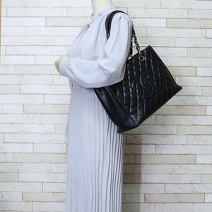 Chanel Bag Black Matelasse GST Caviar Tote